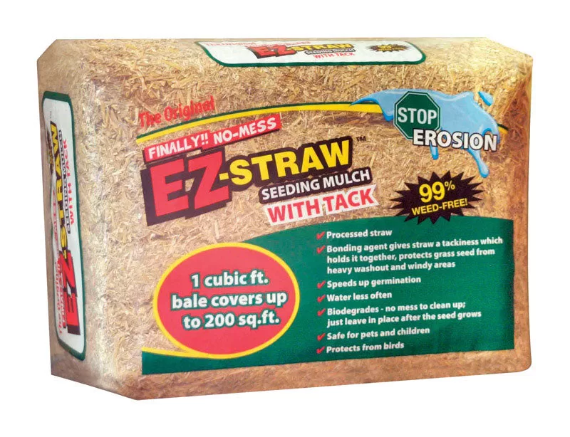 EZ-Straw MLEZSTRAWMULCH1 Seeding Mulch Tack Brown Erosion Control Blanket