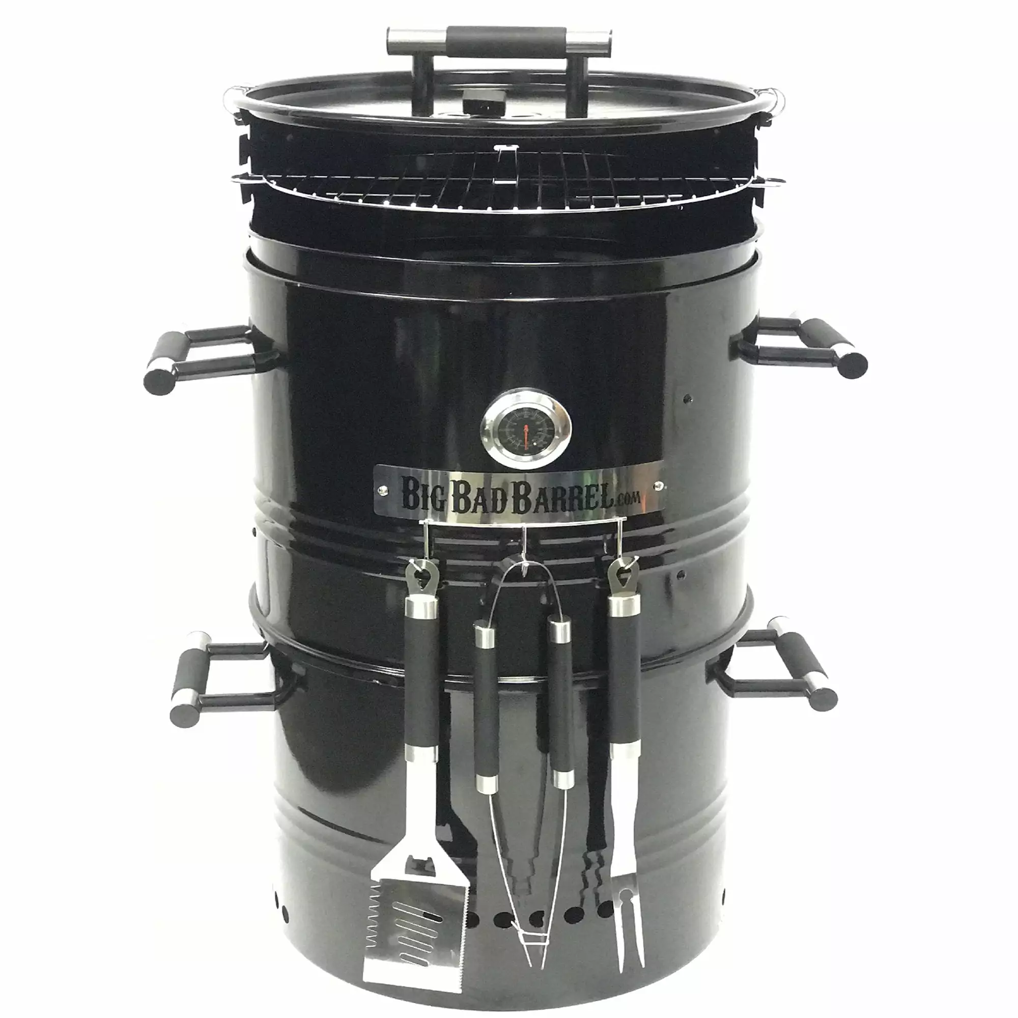 Big Bad Barrel BBQ Smoker Grill 5 1 Multi-Function as Smoker Grill Pizza Oven Table and Fire Pit EasyGo Products