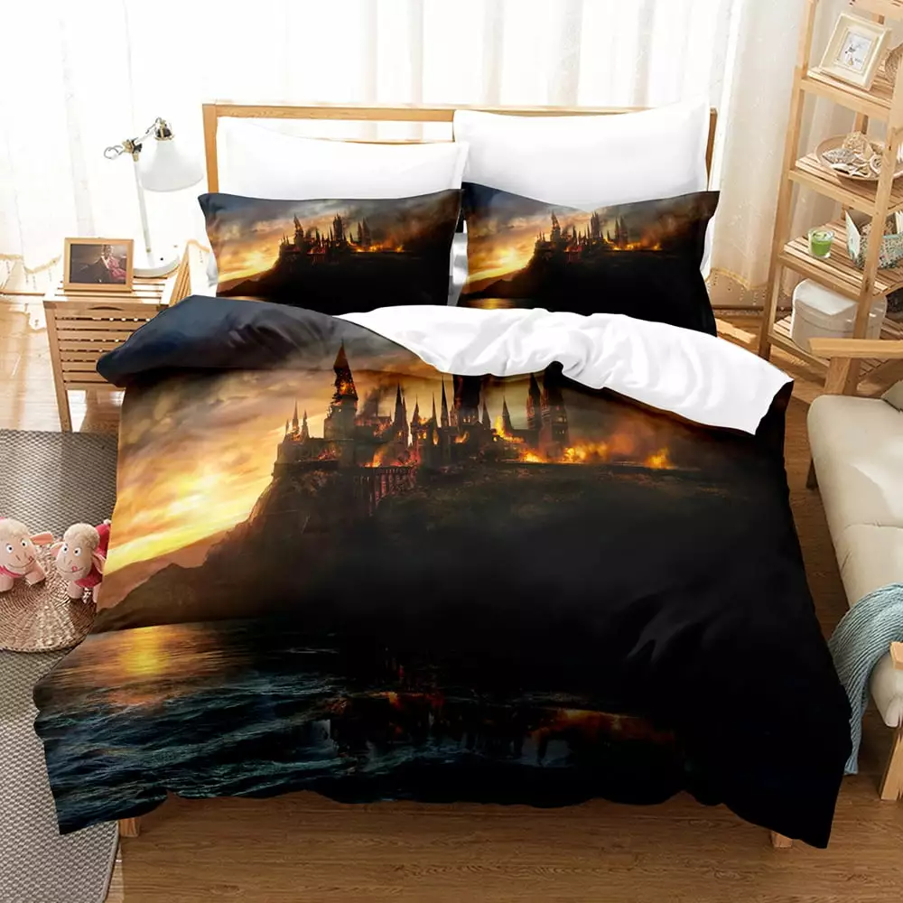 Beach Forest Scenery Vacation Leisure 3D Printing Quilt Set 3PCS AOUPVAY