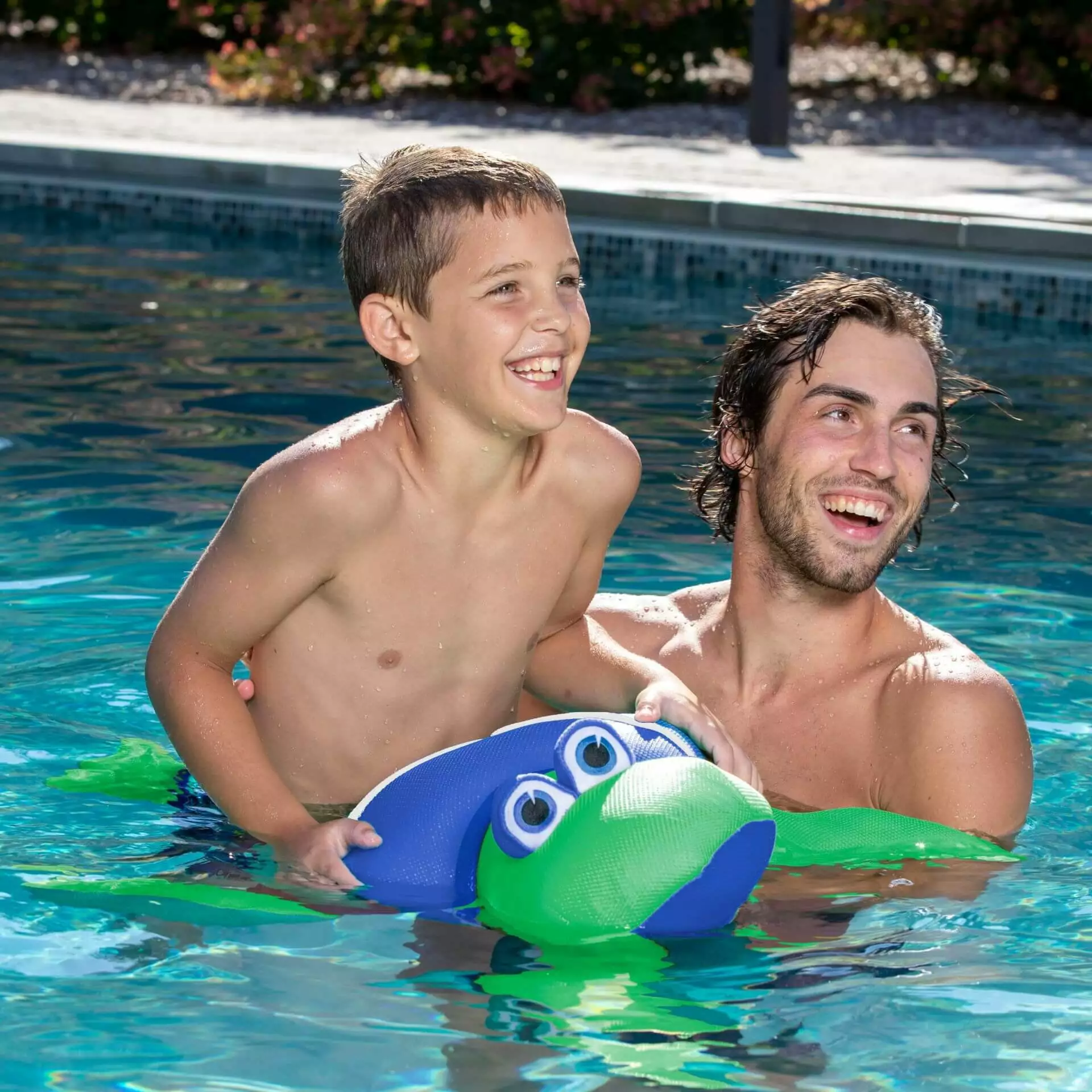 Big Joe Bean-Filled Pool Petz Float Turtle Blue Green Mesh