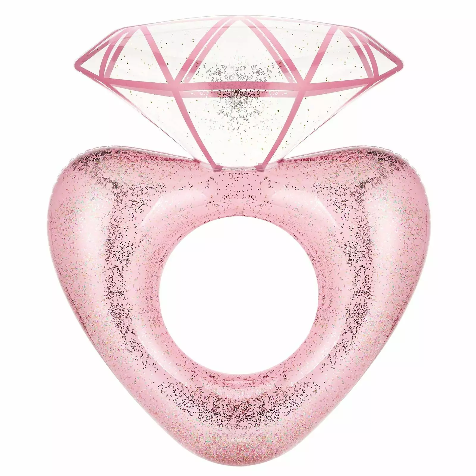 MoKo Inflatable Diamond Heart Swimming Tube Pool Float Kids & Adults - Rose Gold