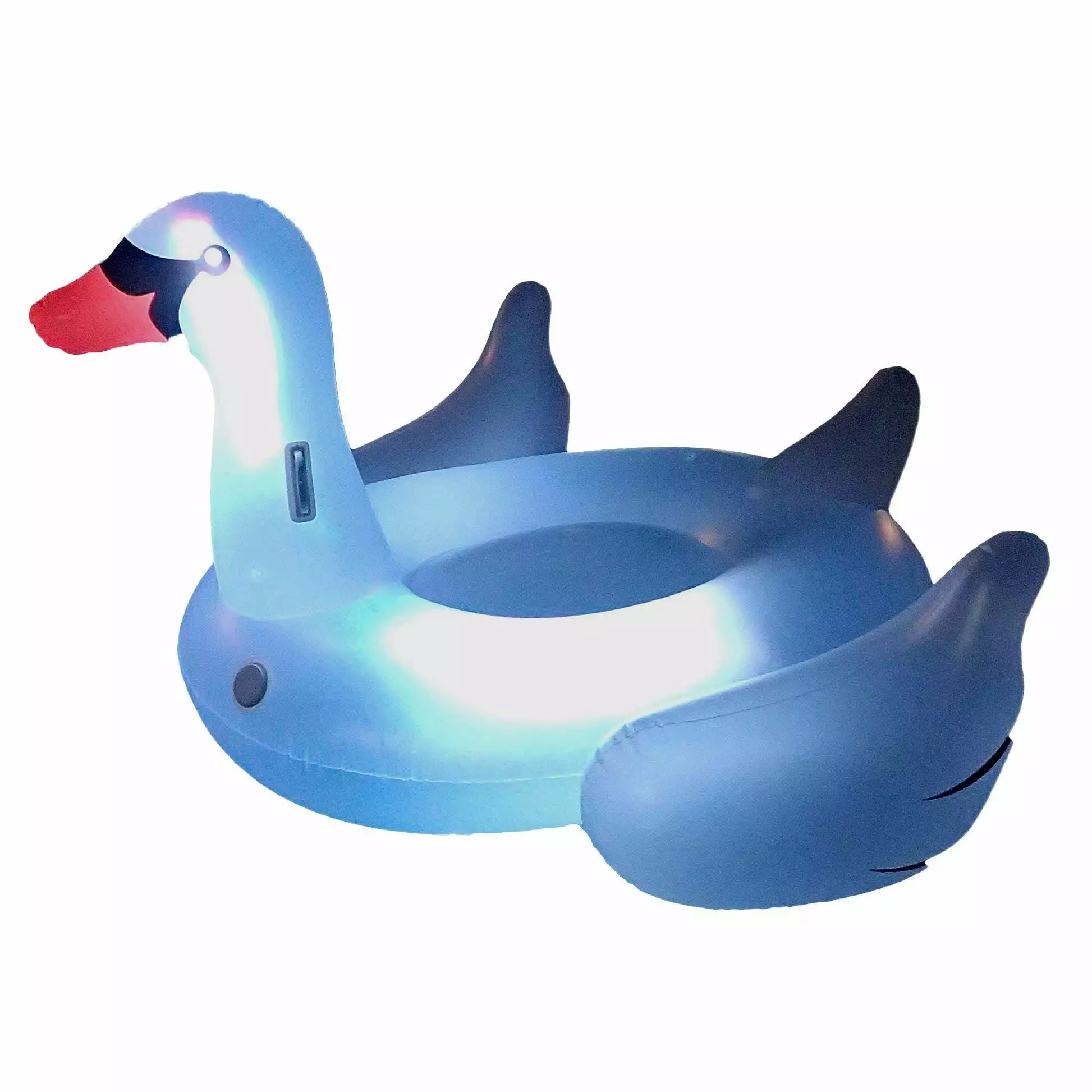 SWIMLINE ORIGINAL 90702 LED Inflatable Swan Pool Float Floatie Ride-On Lounge Stable Legs Wings Large Rideable Blow Up Lig...