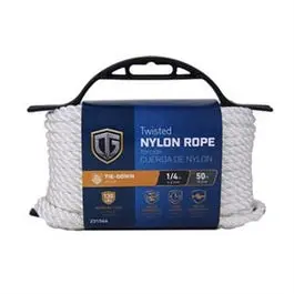 Nylon Rope Twisted White 1/4-Inch x 50-Foot Outdoor and Marine Use Various