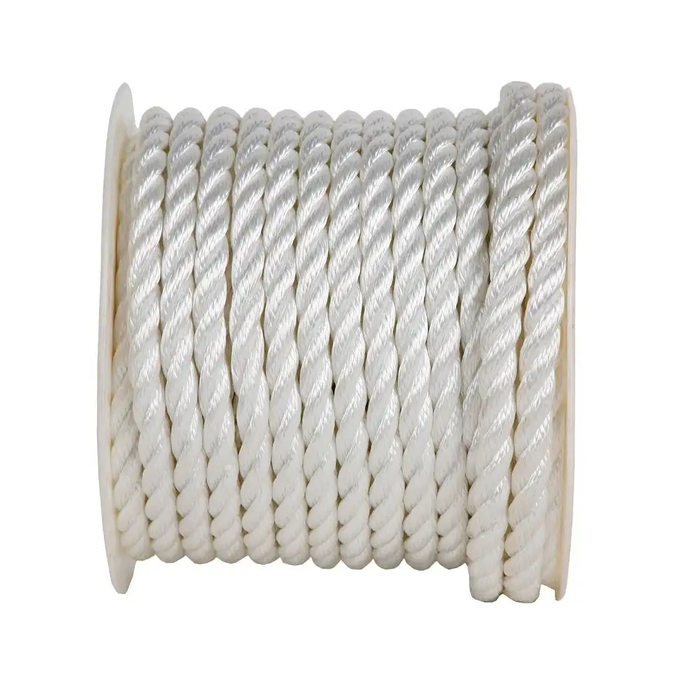 Wellington 5/8 Inch x 140 Feet Twisted Nylon Rope White Marine and Outdoor Use
