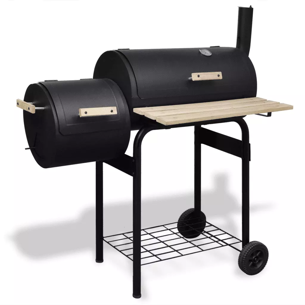 Outdoor BBQ Charcoal Offset Smoker Grill - Heavy Duty Steel Fortumia