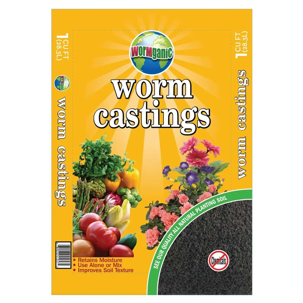 Wormganic Organic Worm Castings 1 cf Soil Enrichment Wormganics