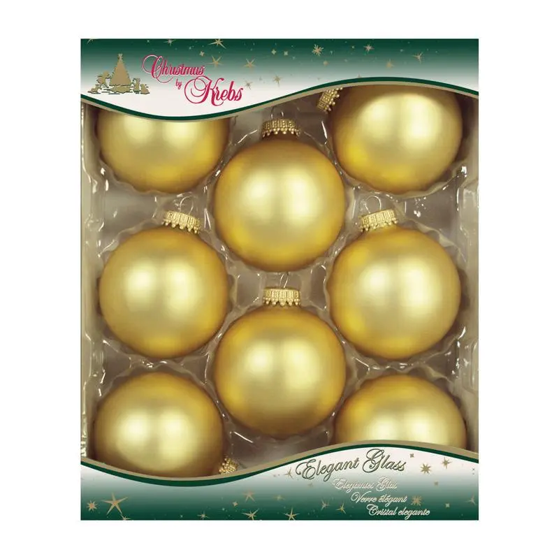 Christmas Krebs Gold Velvet Ball Ornaments Pack 12