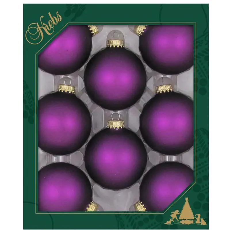 Christmas Krebs Purple Magic Velvet Ball Ornament 2-5/8 Pack 12
