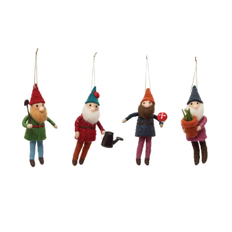 Creative Co-Op Home Holidays Multicolored Gardening Gnomes Ornament 6.63 Inch Pack 24