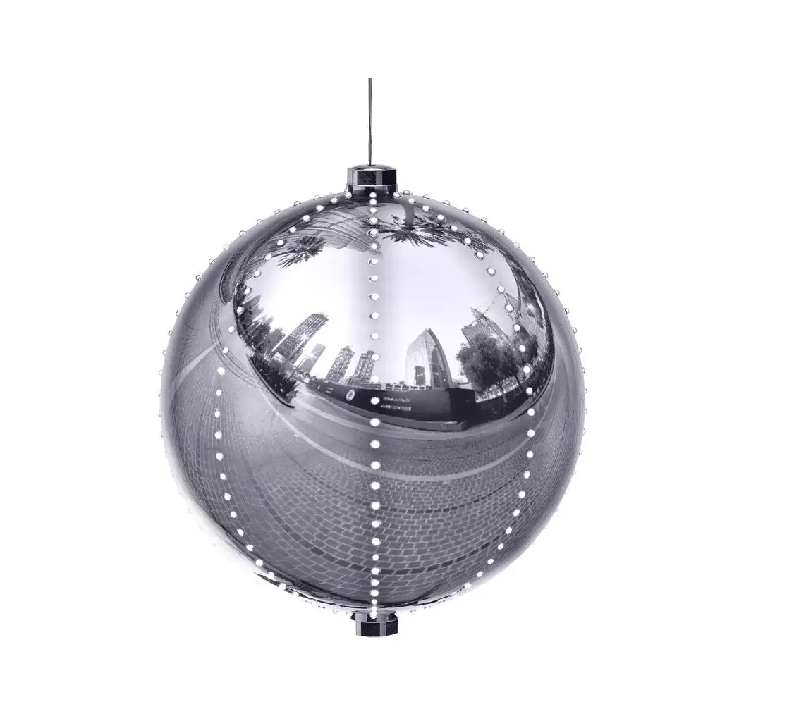 Santas Forest 60831 Round Bulb Christmas Ornament Silver Holiday Decoration