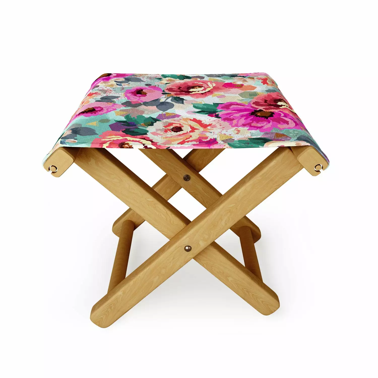 Society6 Marta Barragan Camarasa Abstract Geometrical Flowers Outdoor Ottoman Ottomans