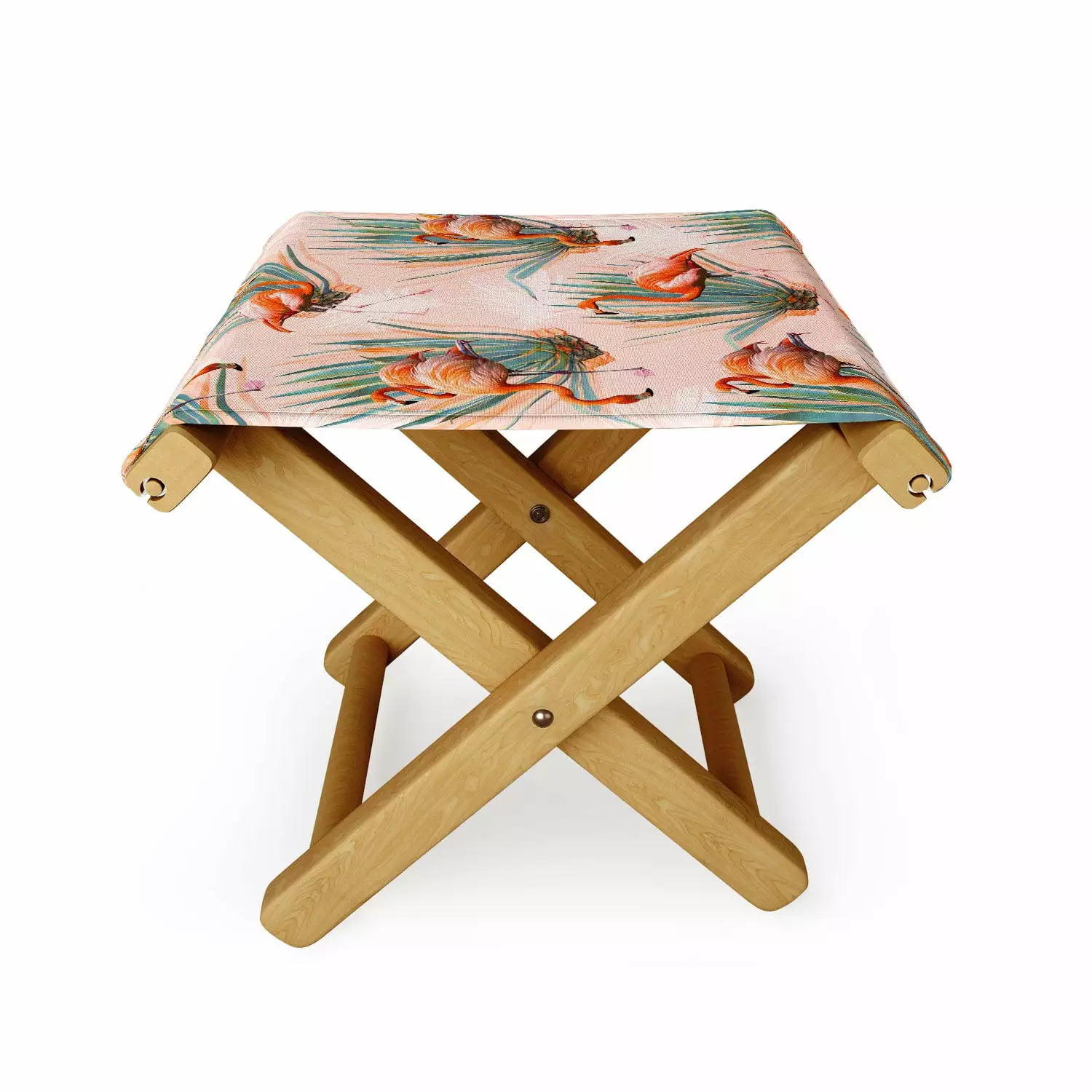 Society6 Marta Barragan Camarasa Flamingos Pattern Cactus Outdoor Ottoman Ottomans