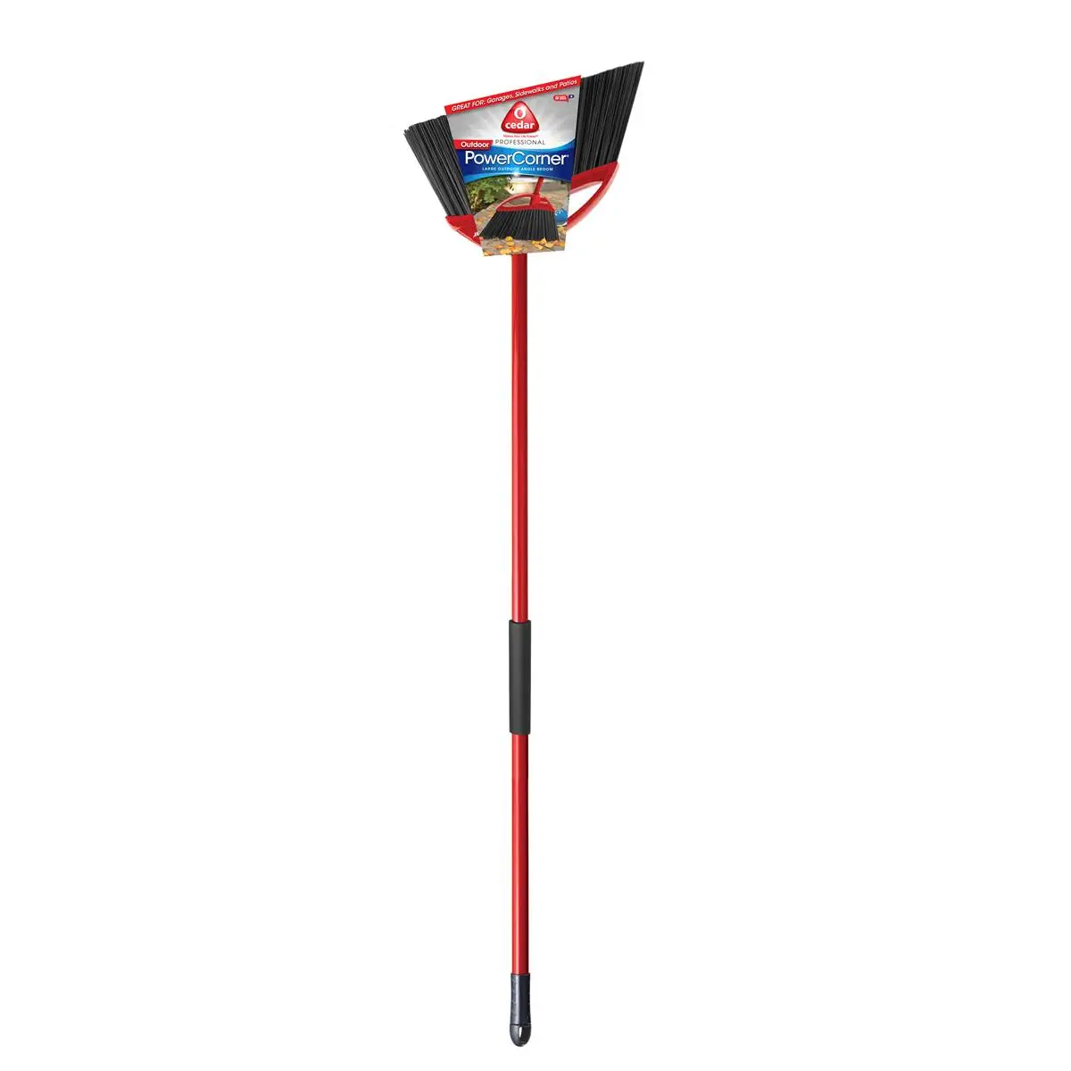 O'Cedar PowerCorner Large Outdoor Angle Broom 14 x 55.5 Heavy Duty Sweeping