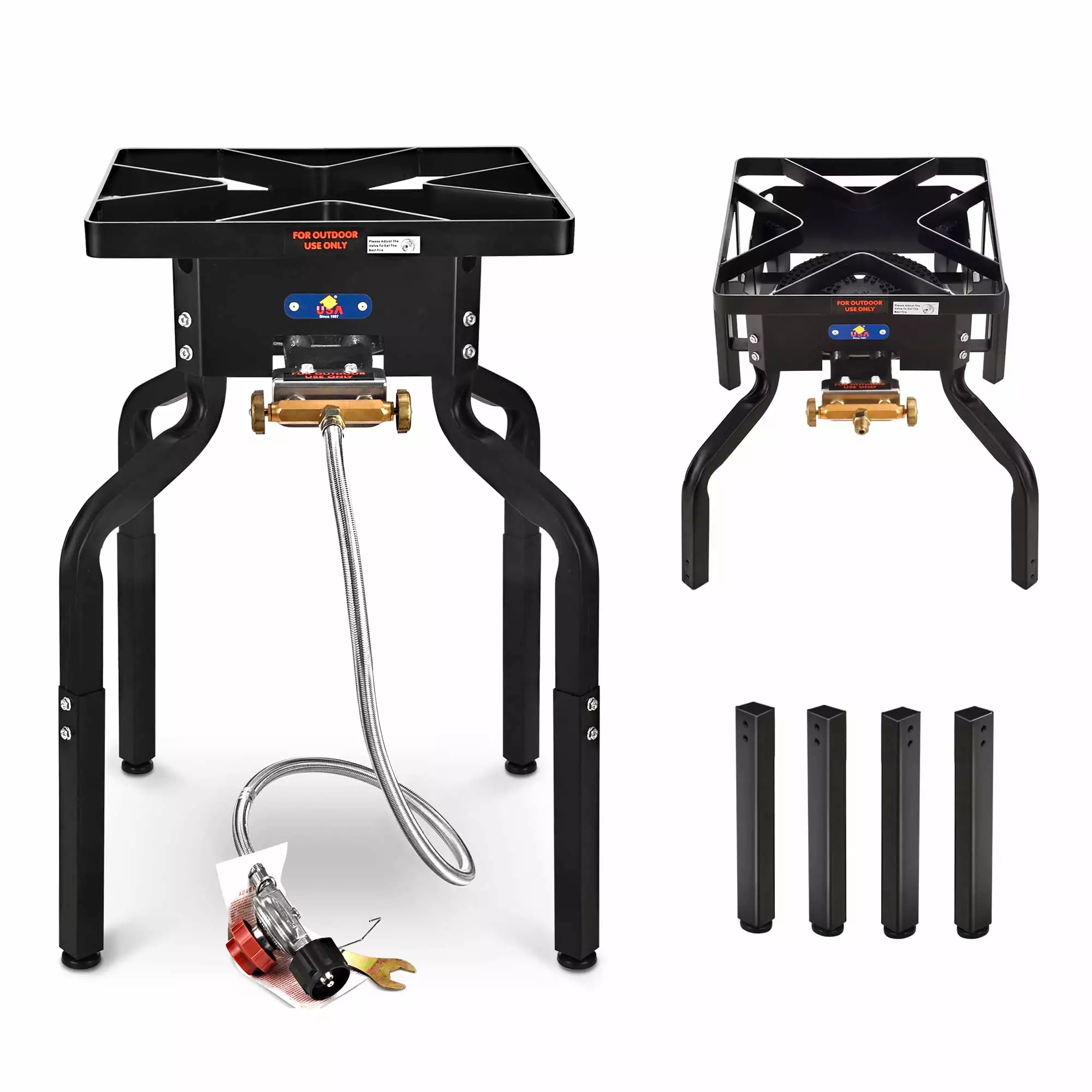 ARC 100000BTU Propane Outdoor Burner Camp Gas Stove Removable Legs Ideal Woks Skillets and Pots CHENGGUANG