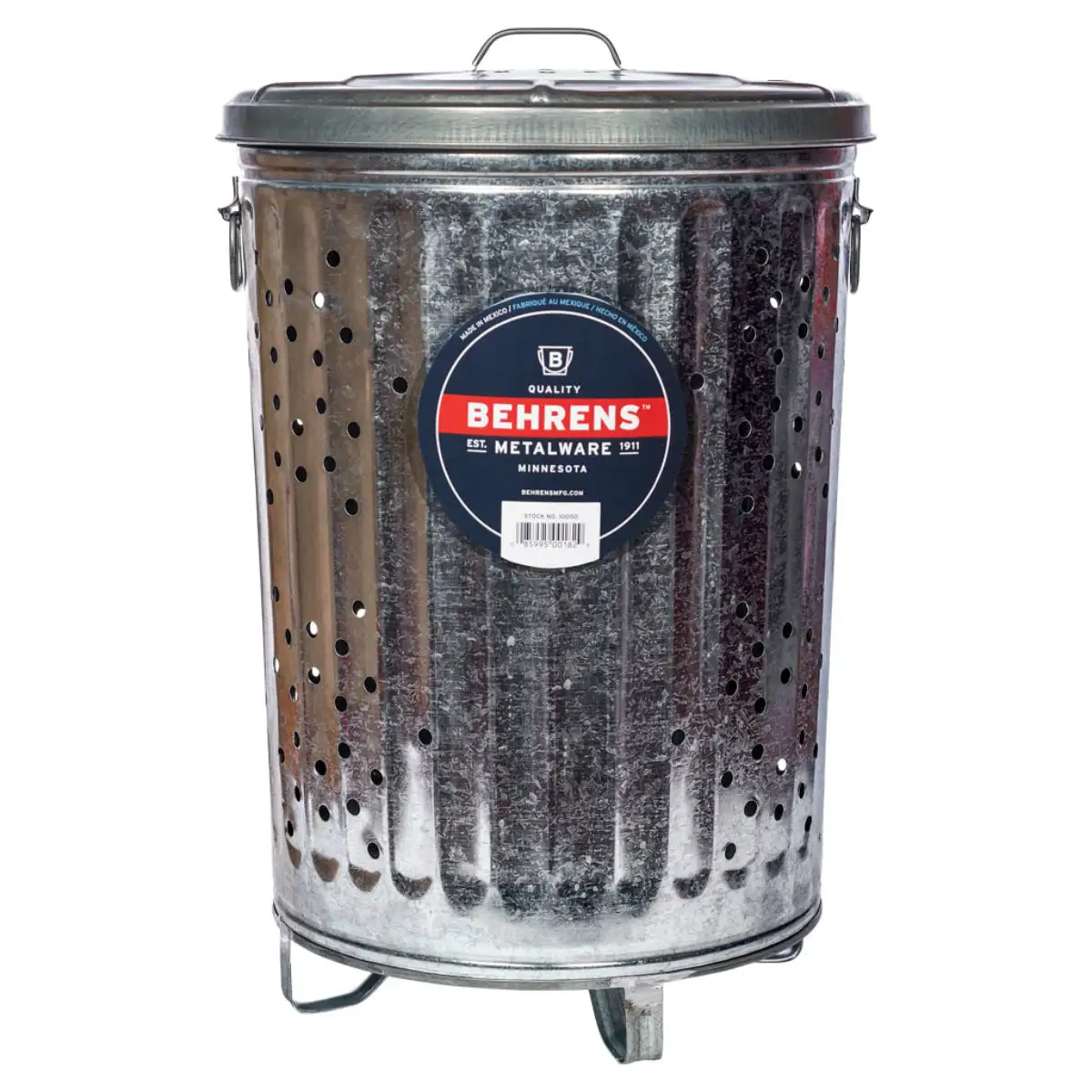 Behrens RB20 20 Gallon Galvanized Steel Trash Composter Rubbish Burner Cover
