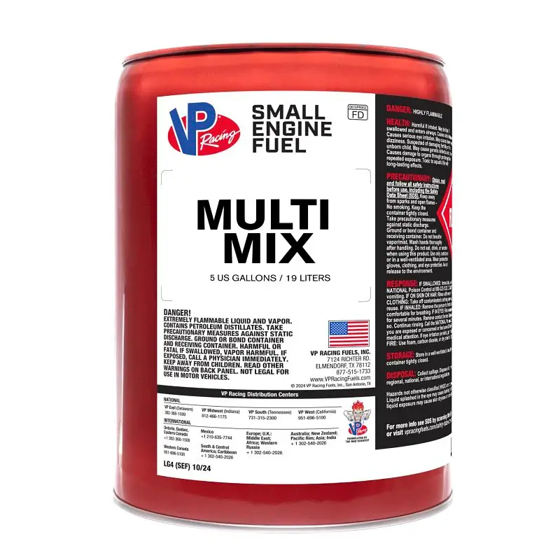 VP Racing 6812 Multi-Mix Small Engine Fuel, Aromatic Hydrocarbon, Sapphire, 5 gal Pail