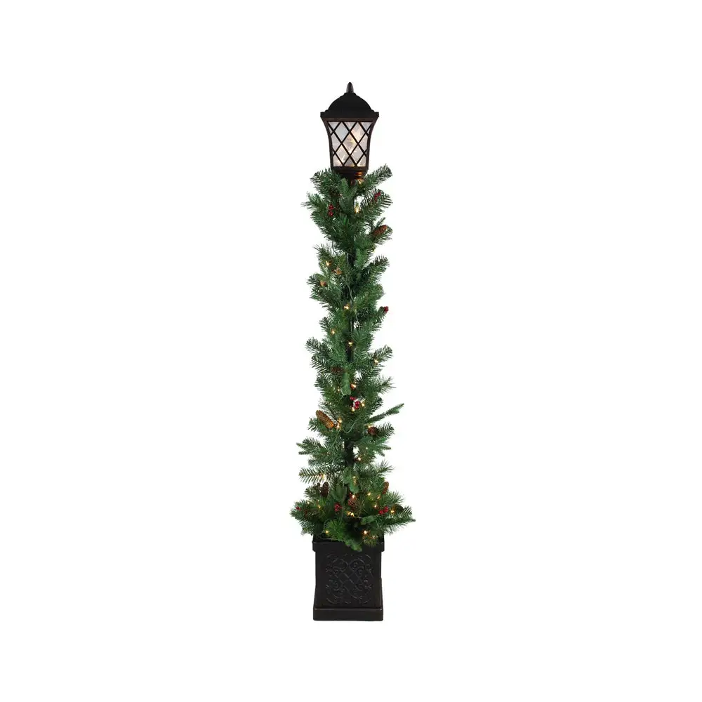 Santas Forest 27460 Prelit Christmas Figurine Lamp Post 6 Feet Tall