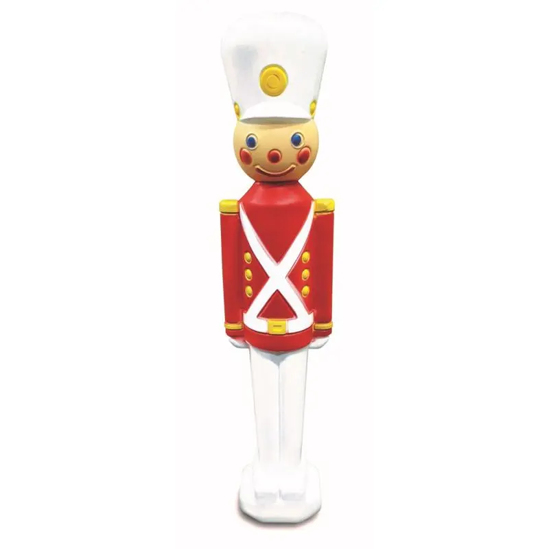 Union Polyethylene Multicolored Christmas Toy Soldier Plug- Blow Mold 32 Inch Holiday Decoration Union Products