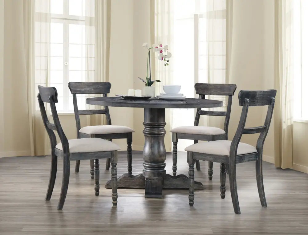 Leventis - Weathered Dining Table - Pewter Quick Fold Design