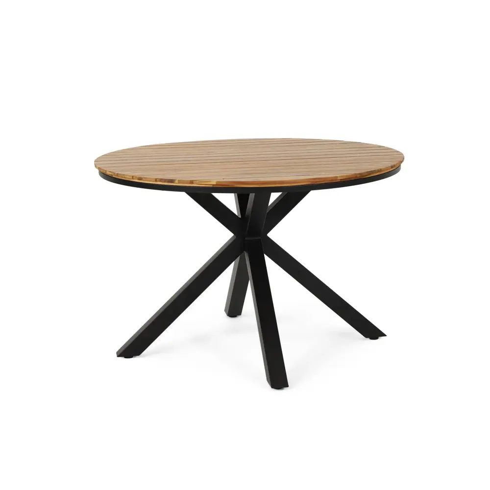 Outdoor Dining Table - Teakwood / Black