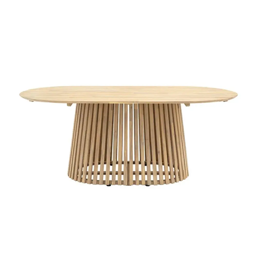Rialto Outdoor 6 Seater Oval Dining Table - Unrefined Quick Fold Design