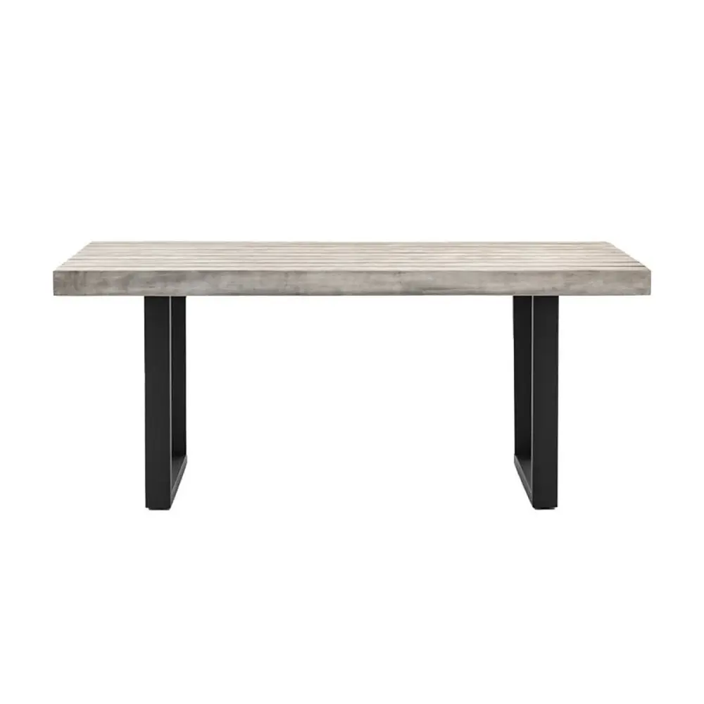 Taranto Outdoor 6 Seater Dining Table - Ebony & Grey