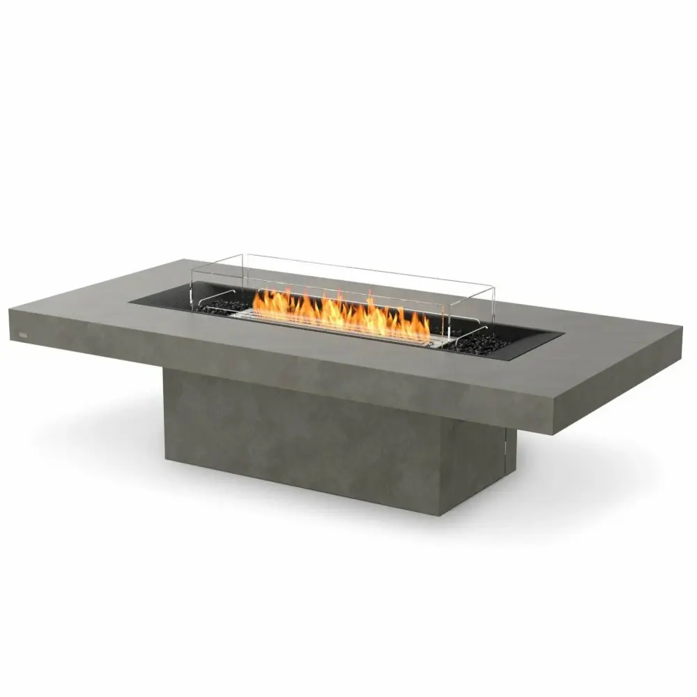 EcoSmart Fire - Gin 90" (Chat) Rectangular Concrete Fire Pit Table