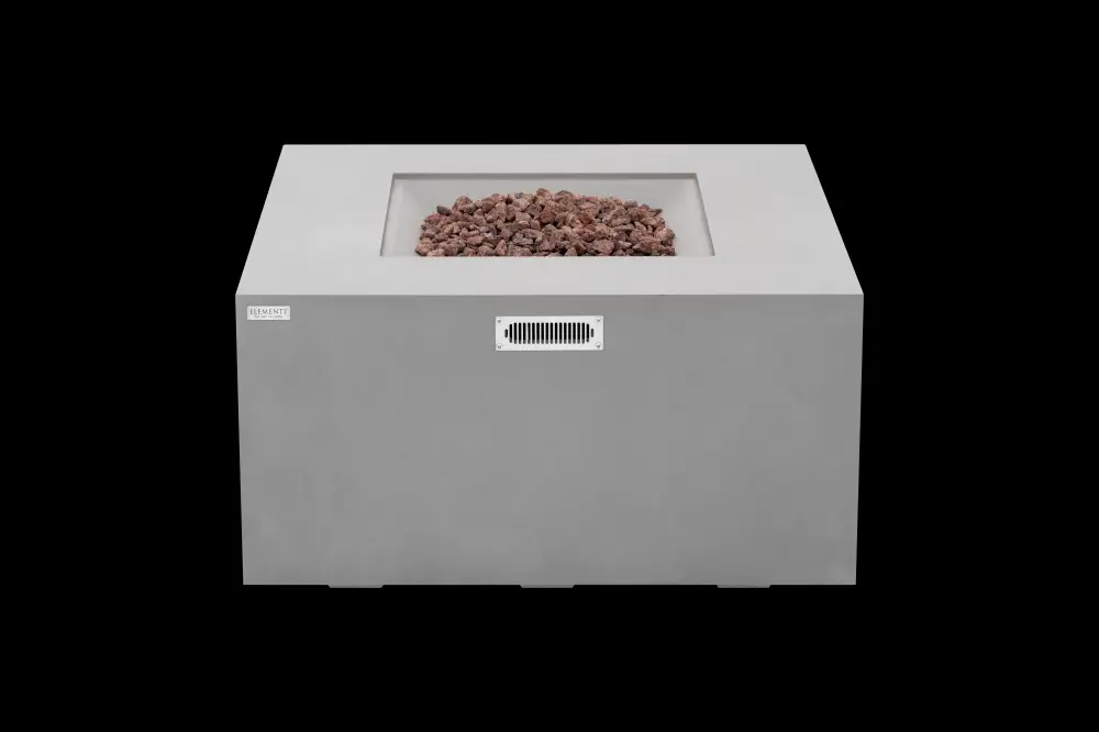 Elementi - Rocky Square Concrete Fire Pit Table, Hidden Propane Storage OFG310 (CSA Certified)
