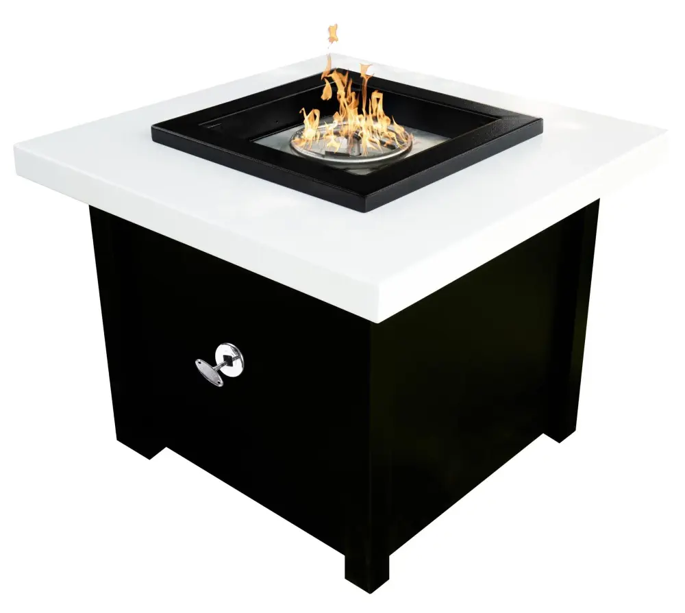 Outdoor Plus - Kamoa All-metal Powder Coat Square Fire Pit Table OPT-KMAPC Spark Screen & Cover