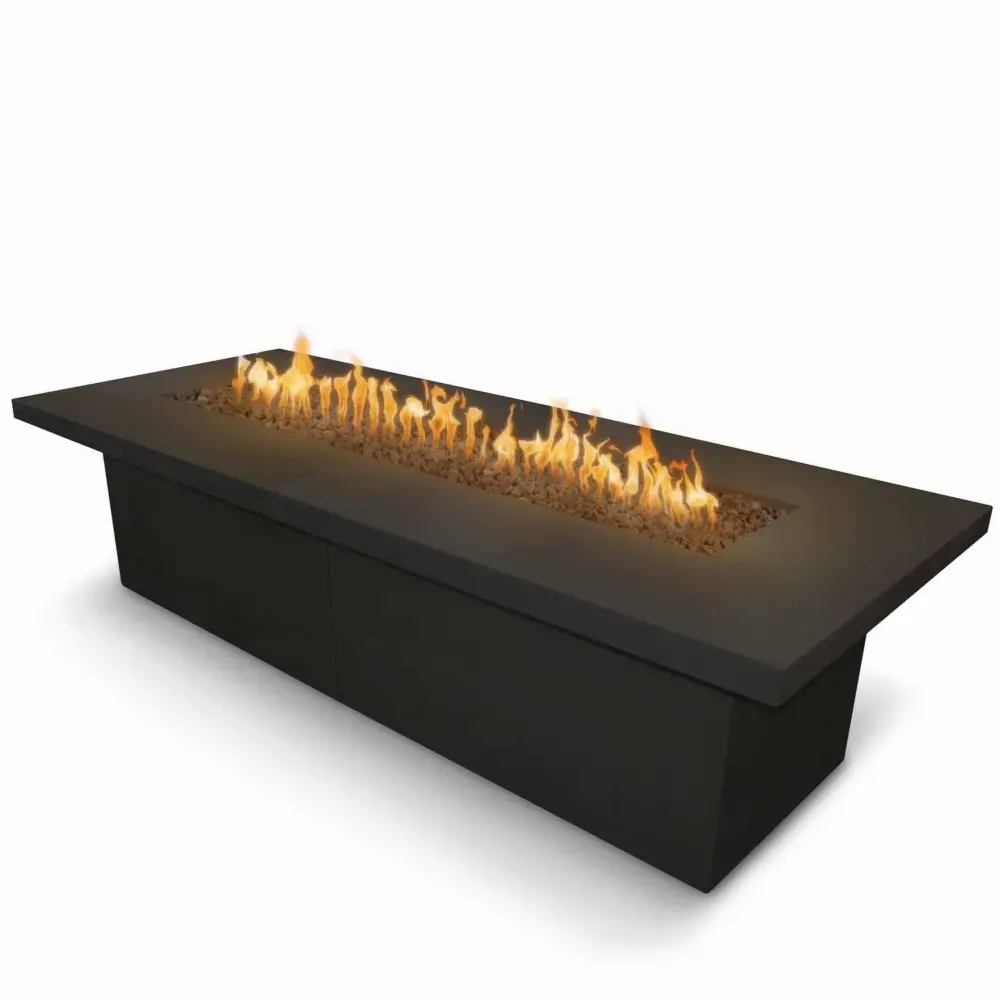 Outdoor Plus - Newport Collection Rectangular Concrete Fire Pit Table OPT-NPT 2-Year Warranty