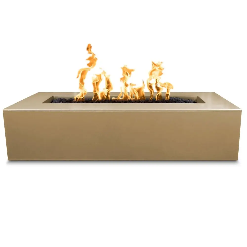 Outdoor Plus - Regal Collection Rectangle Concrete Fire Pit Table OPT-RGL Spark Screen & Cover