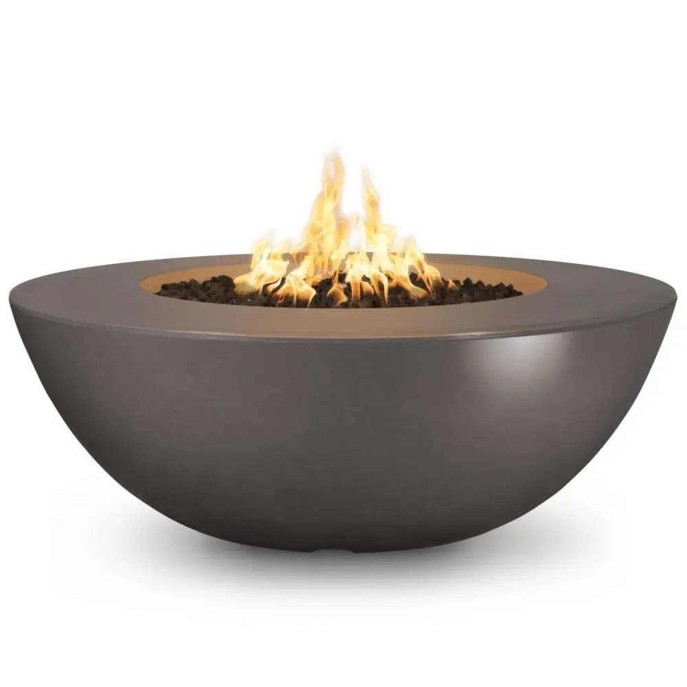 Outdoor Plus - Sedona Round Concrete Fire Pit Table - Spacious Ledge Patio Use
