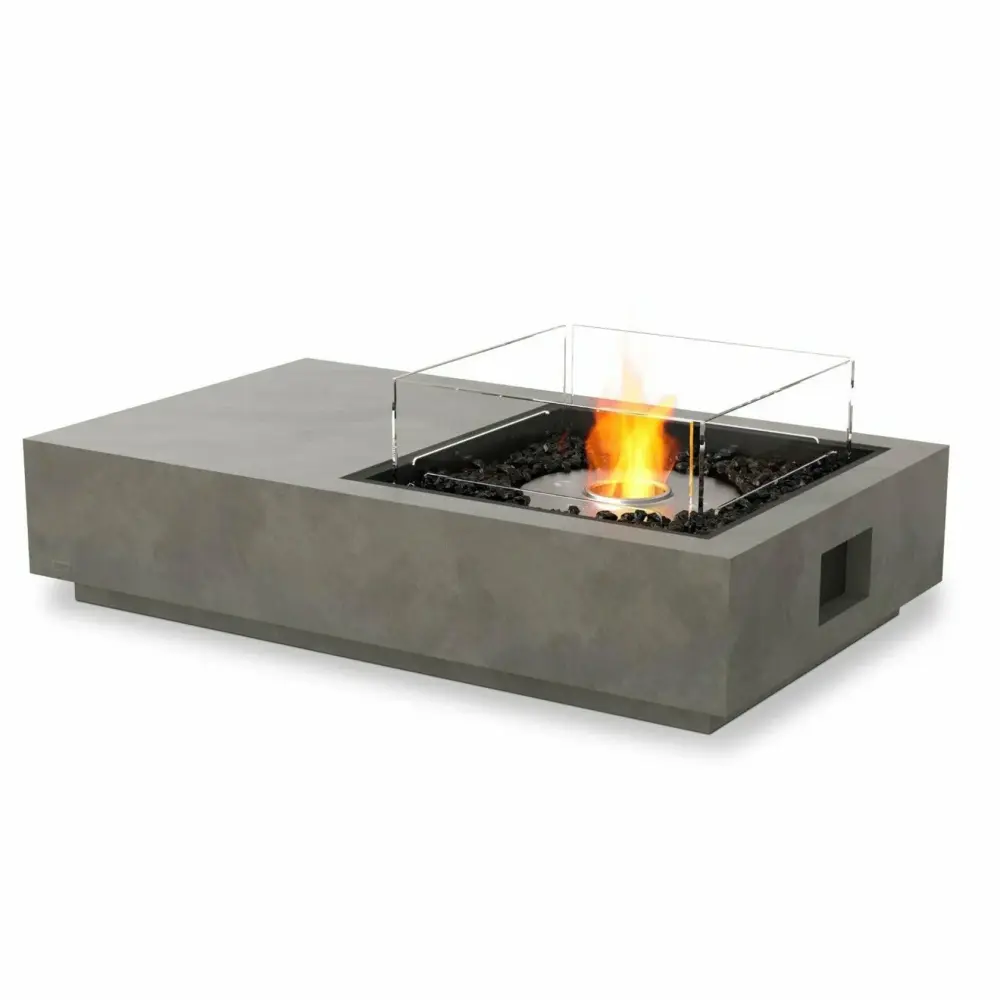 Portable Fire Pit EcoSmart Fire - Manhattan 50" Rectangular Concrete Fire Pit Table