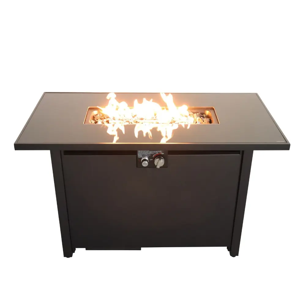 Portable Fire Pit Outdoor Fire Pit Table Tough Construction Lid - Black