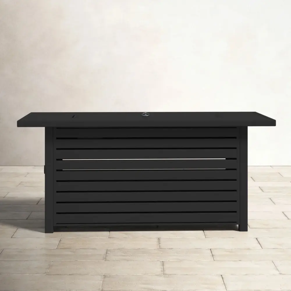 Portable Fire Pit Propane / Gas Outdoor Fire Pit Table Lid Durable Construction - Jet-black