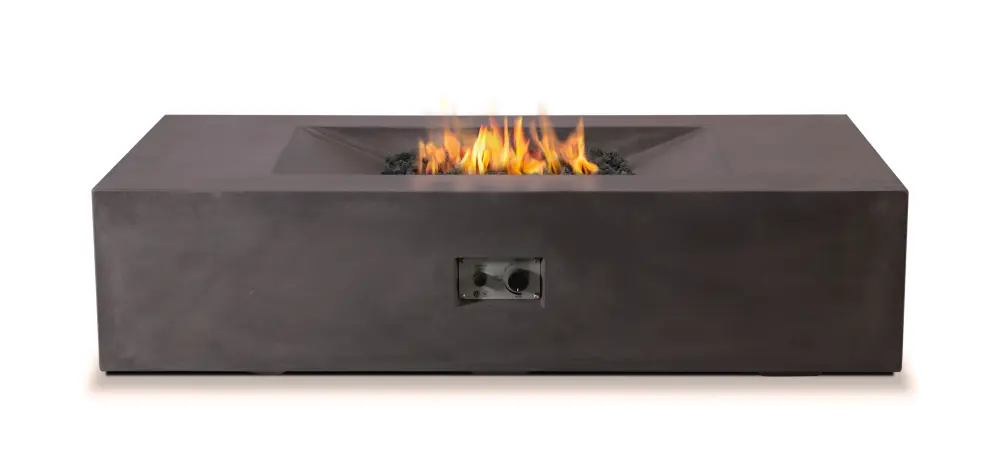 Portable Fire Pit PyroMania Fire - Moderne Rectangle Concrete Fire Pit Table