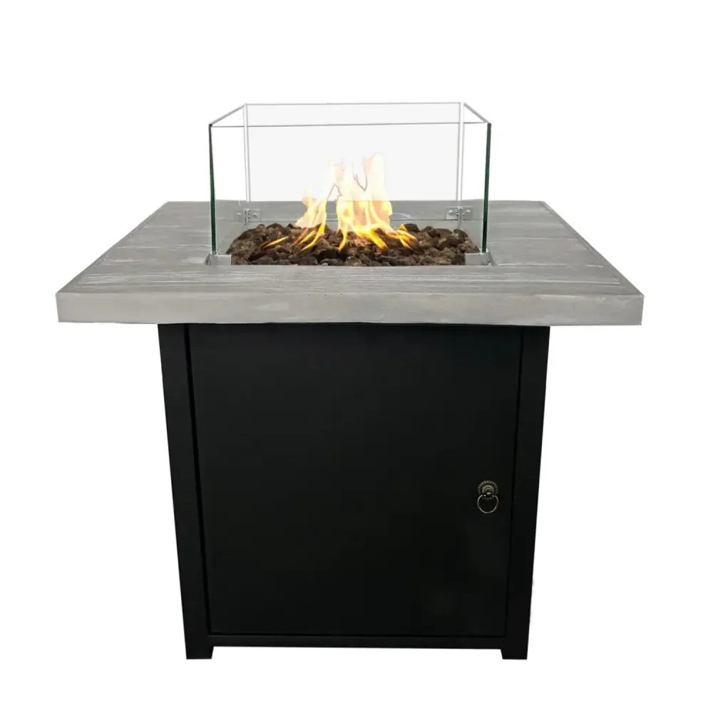 Reinforced Propane Fire Pit Table - Ebony / Gray
