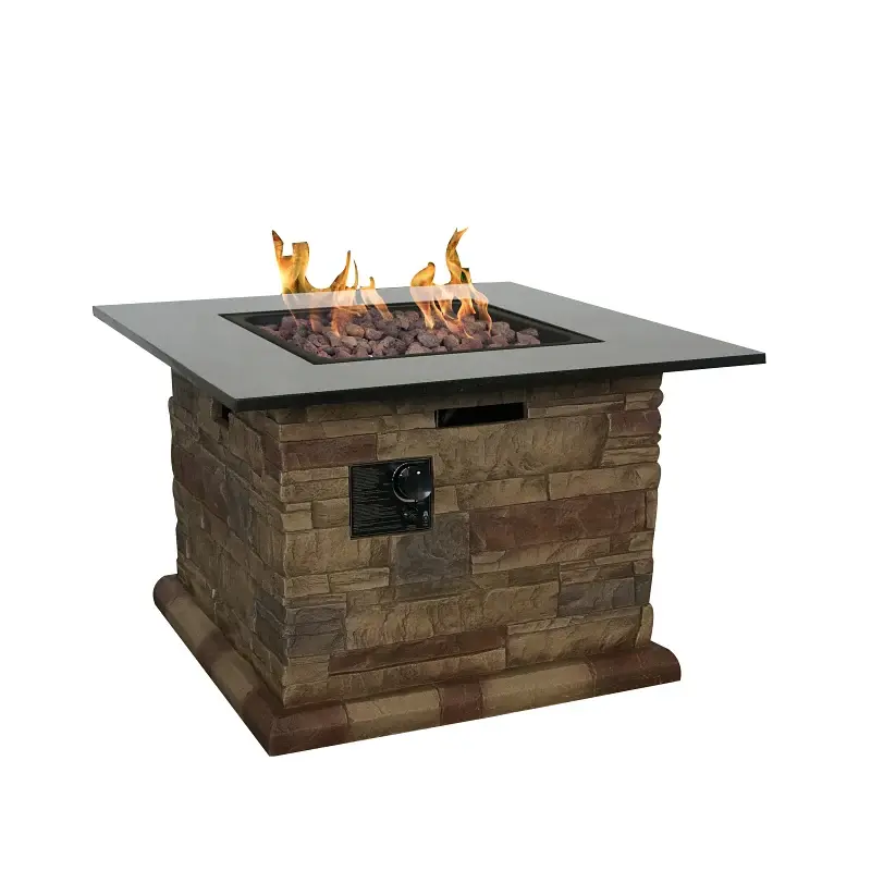 Seasonal Trends 52075 Morgan Hill Fire Table, 34-1/2 W, Square Table
