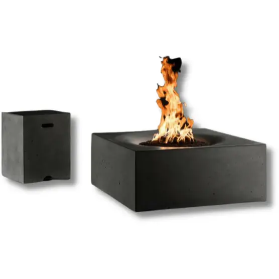 Slick Rock Concrete - Square Horizon Concrete Fire Pit Table 2-Year Warranty