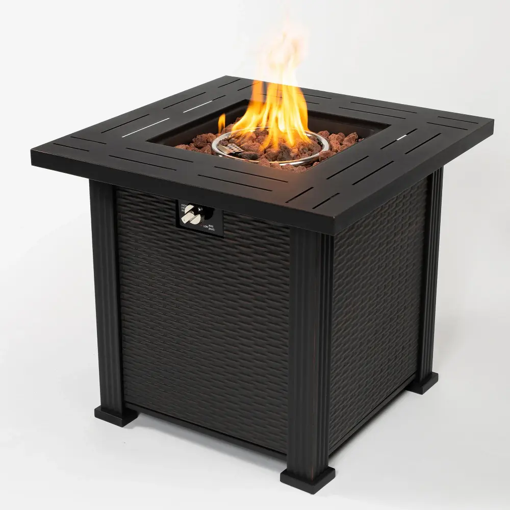 28" Square Fire Pit Table - Taupe