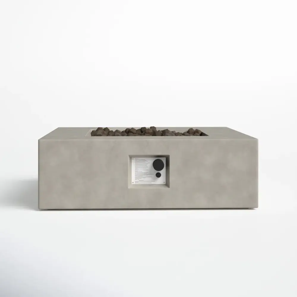 Streamlined Aesthetic Outdoor Fire Pit Table Spark Screen & Cover