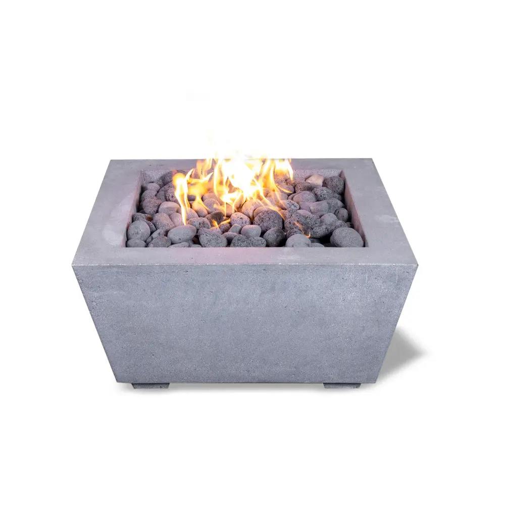 VERO - 30" Choice Square Cement Fire Pit Table Bowl GFRC Concrete - Natural Gas or Propane