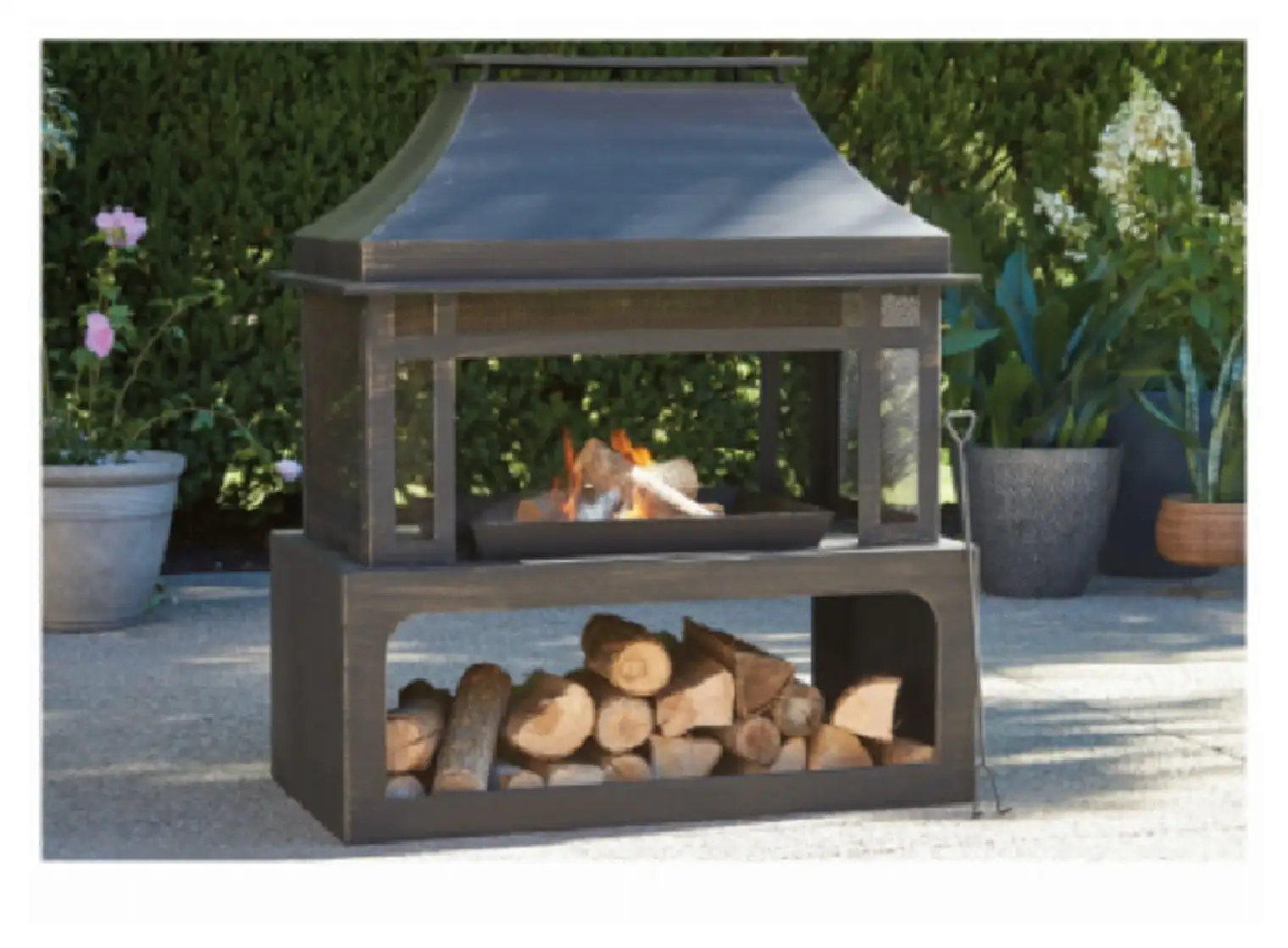 Four Seasons Courtyard SRLF370 Outdoor Fireplace Patio and Garden Warmth