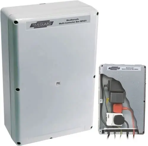 Timeguard WP401 Outdoor Multi-Connector Box 4 Way 13 Amp Socket Strip Outdoor Multi-Connector Box
