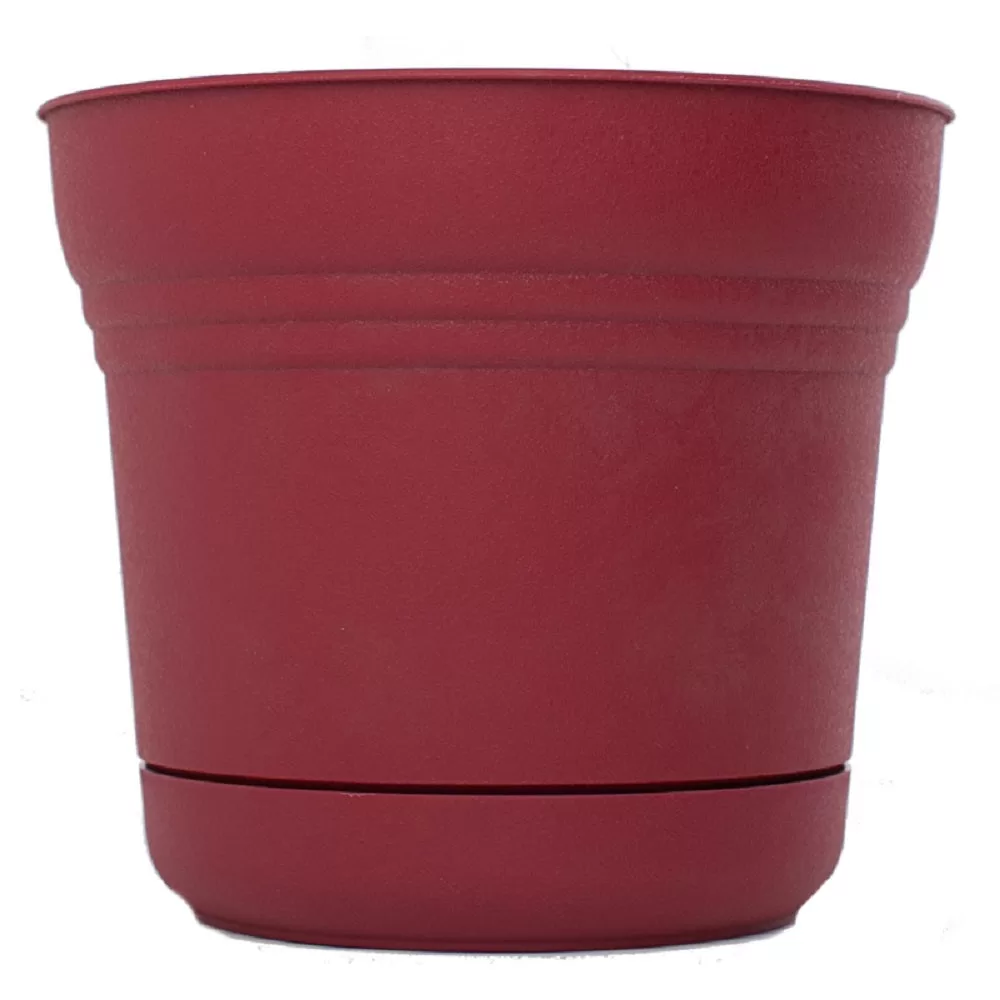 Bloem SP1413 Saturn Planter - 14 Inch Burnt Red Plastic Garden Pot