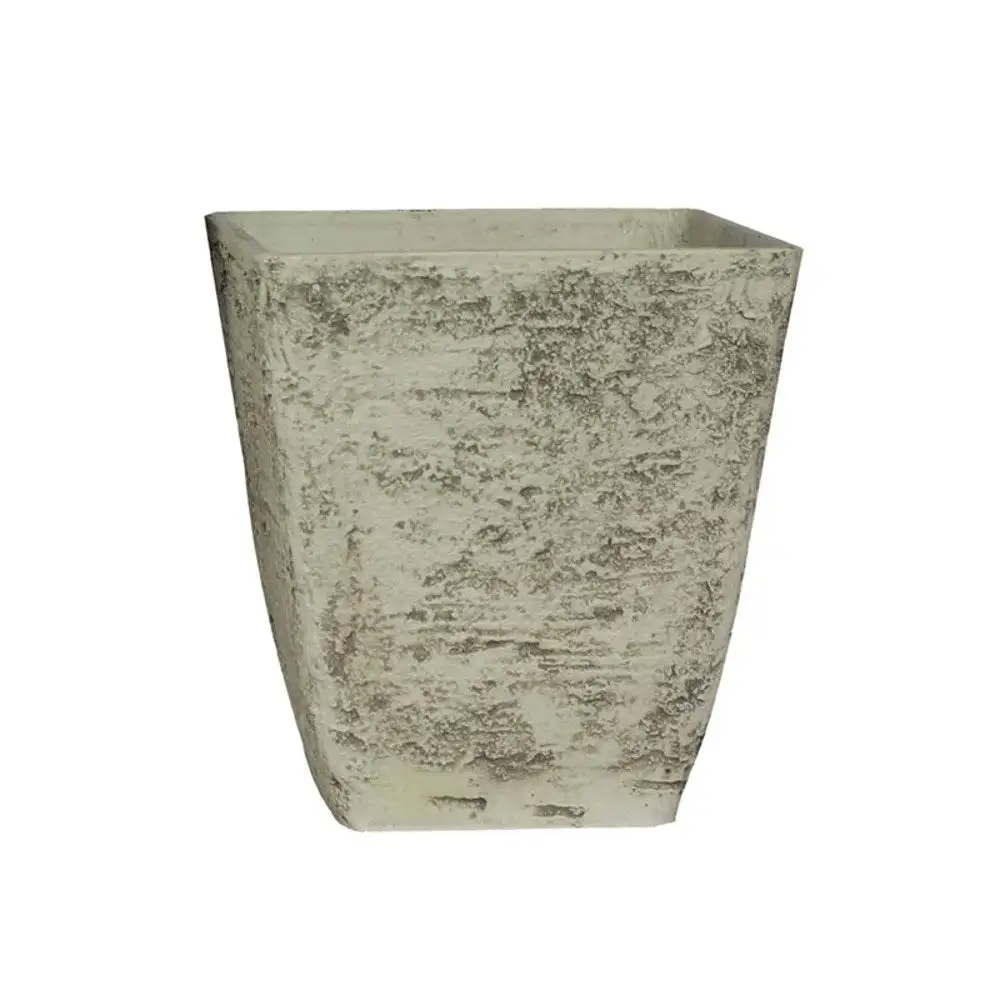 HC Companies Tahoe Square Planter 15 Inch White Birch Indoor Outdoor Garden Pot