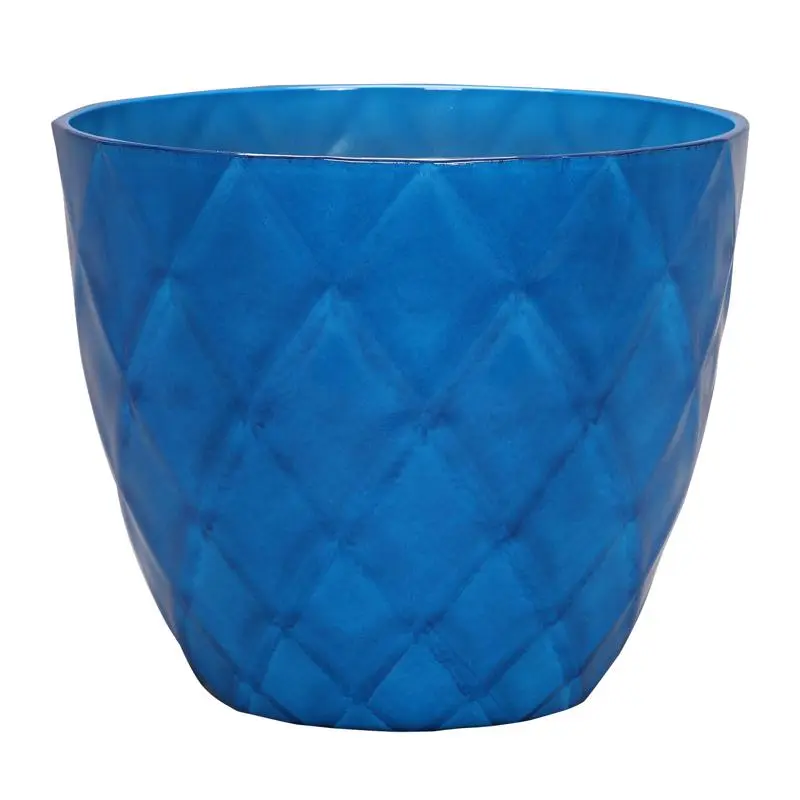 L&G Solutions 13.5 . H X 16 . D Polyresin Diamond Planter Blue Indoor Outdoor Garden Decor