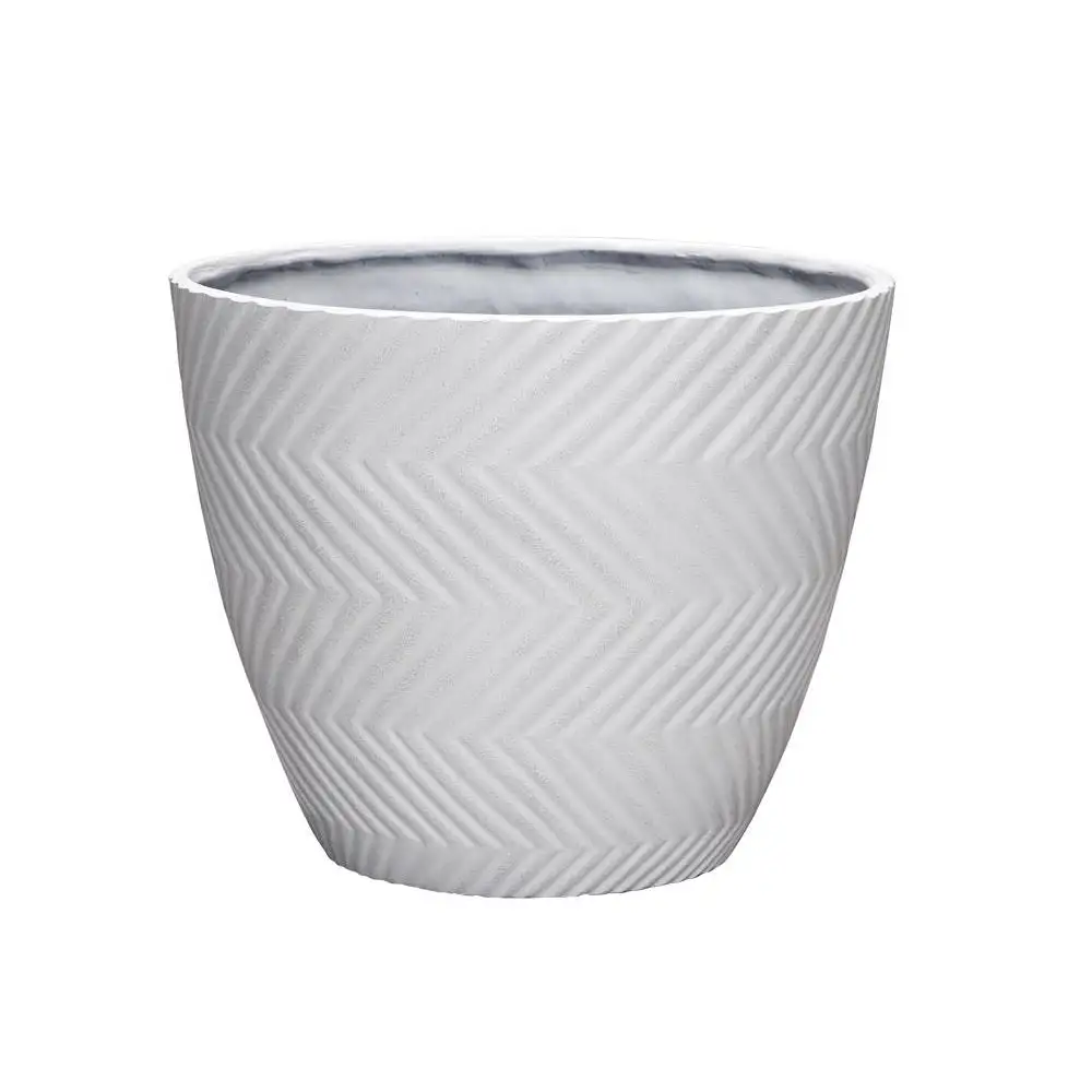 L&G Solutions Spritzer Round Planter Terra Cotta Polyresin Garden Pot Lu0026G Solutions