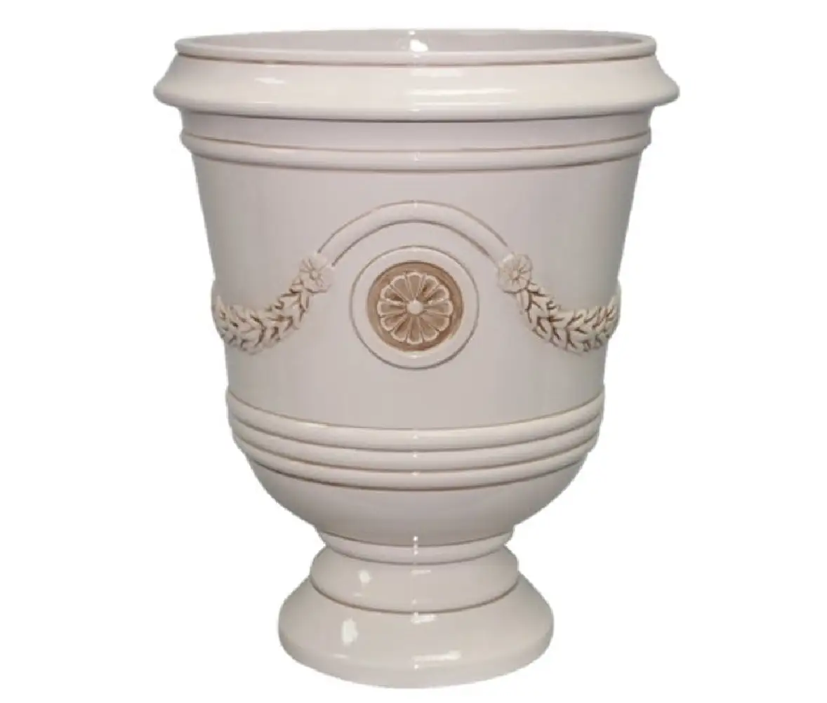 Southern Patio CMX-047032 18 Inch Ivory Porter Urn Planter Outdoor Decor