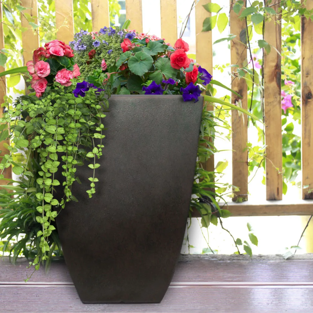 Southern Patio HDR-019268 10.5 Inch Coffee Newland Square Planter Patio